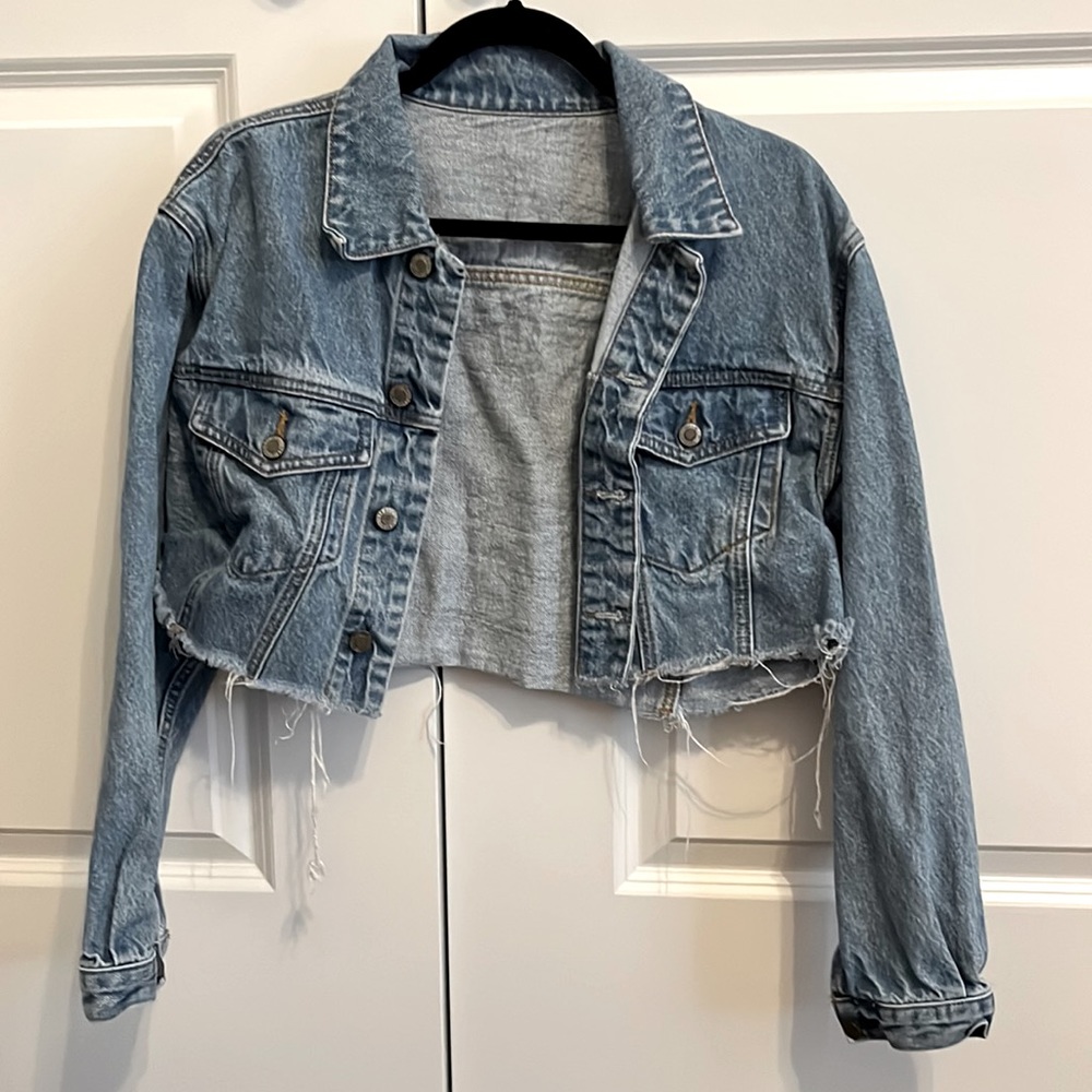 cropped jean jacket